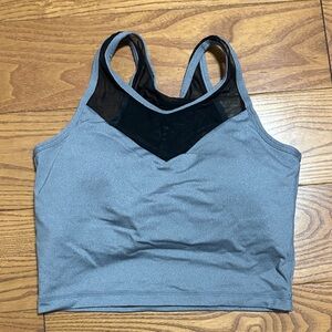 Senita Athletics Gray and Black Sports Bra
